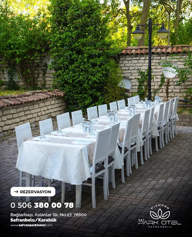 Safranbolu otel organizasyon bahçe masa düzeni